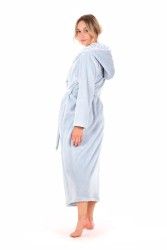 FLORA dlouhý župan s kapucí - Světle modrá, vel. S, galerie